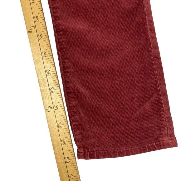 AG Adrian Goldschmied Jeans Women 27R Red Corduroy The Stevie Slim Straight Pant - Picture 10 of 14